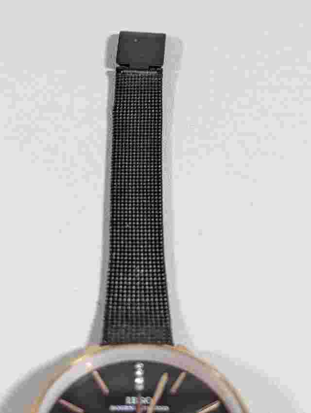 IBSO Black Dial Round Gold Tone Case Mesh Style Stainless Steel Band Watch