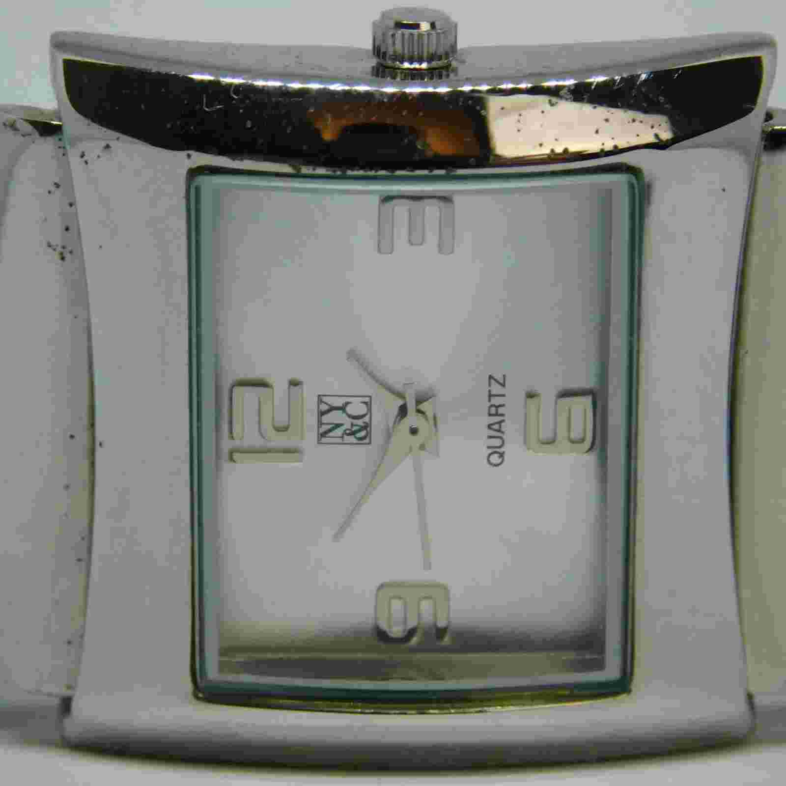 NY&C Silver Tone Quartz Analog Women's Watch Sz. 6 1/4" New Battery