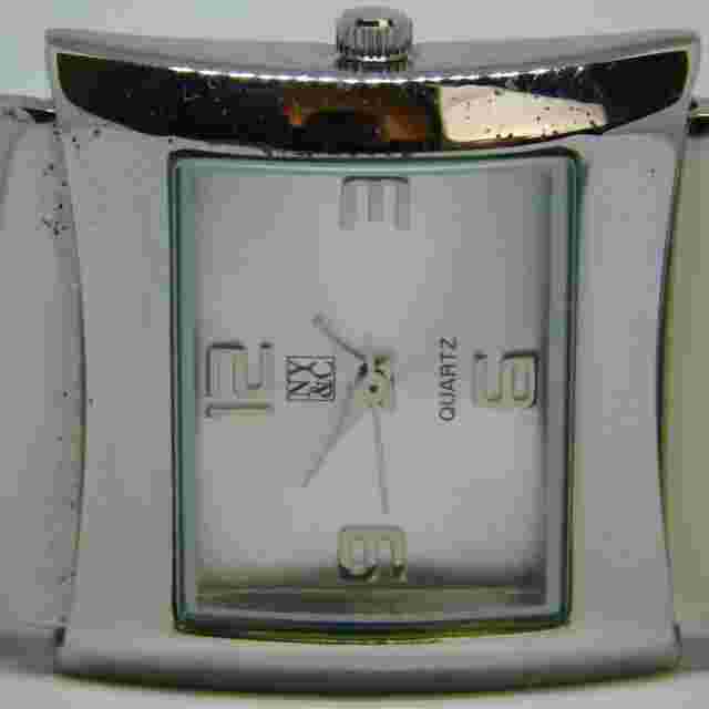 NY&C Silver Tone Quartz Analog Women's Watch Sz. 6 1/4" New Battery