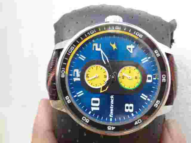 RARE SPORTS STYLE 12/24 BLUE DIAL FASTRACK INDIA SS MENS QUARTZ WRISTWATCH