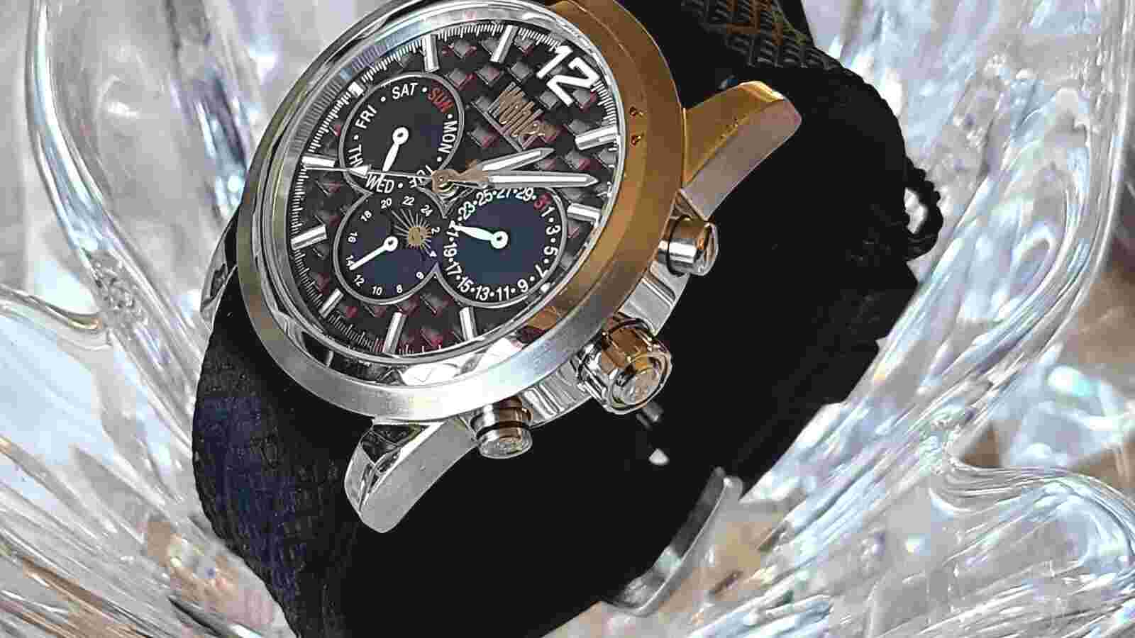 Wohler Automatic Moon Phase Red/Black Dial triple Calendar Men's Watch