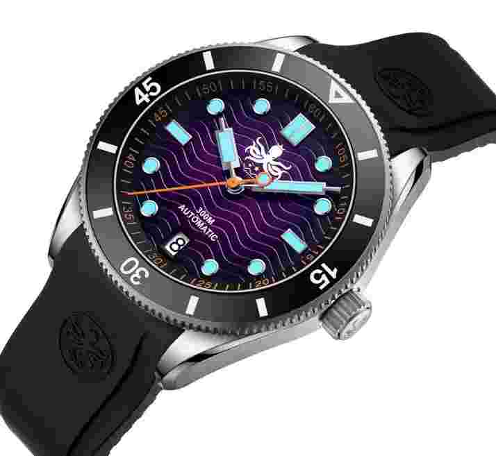 PHOIBOS WAVE MASTER PY010HR 300M Automatic Dive Watch Purple