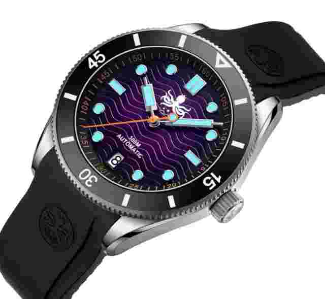 PHOIBOS WAVE MASTER PY010HR 300M Automatic Dive Watch Purple