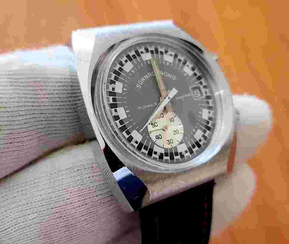 VTG Sorna Sornachrono Racing Chronograph EB 8816 Mono Pusher 39x42mm Men's Watch