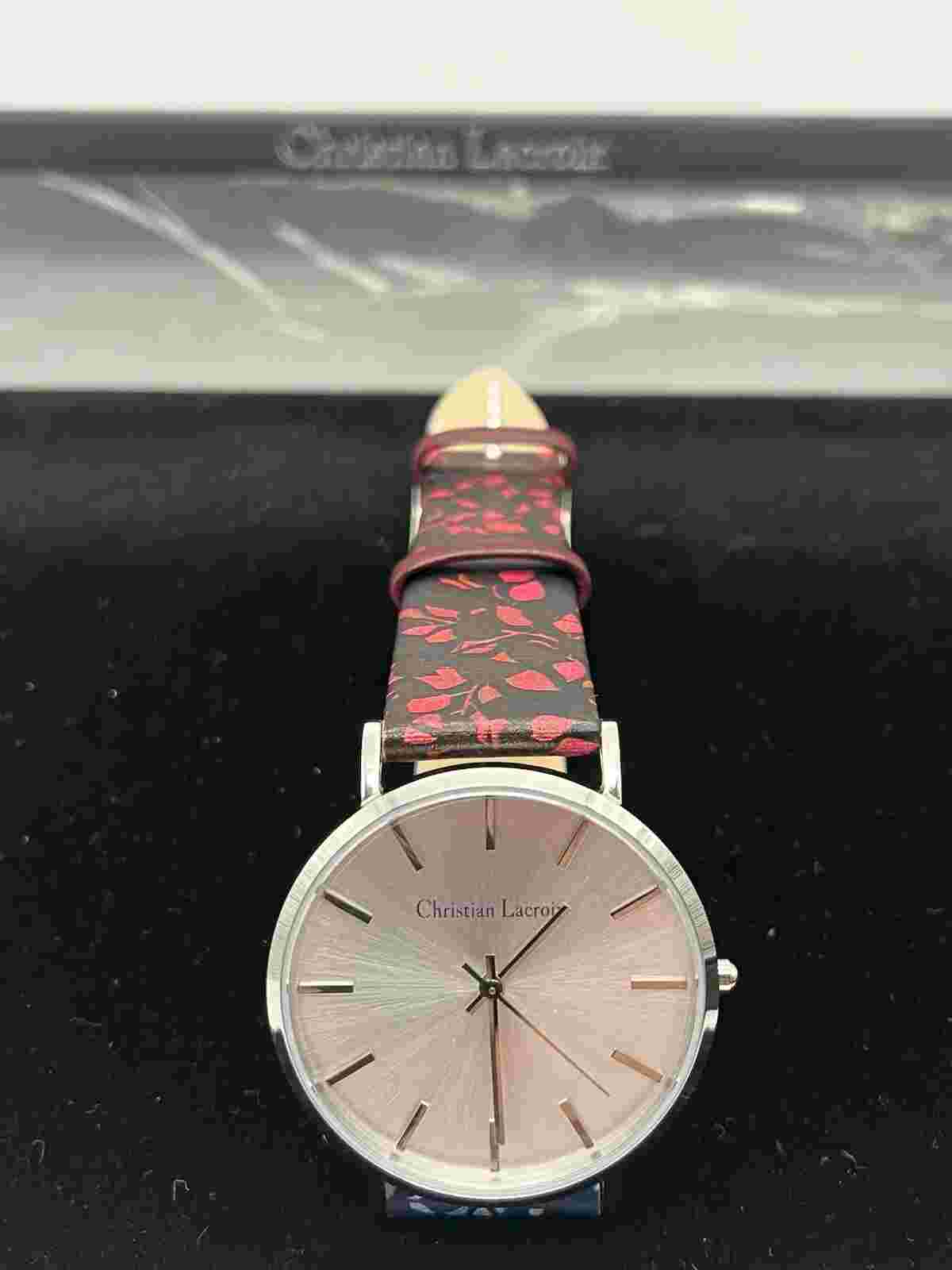 Christian Lacroix Leather Strap Watch