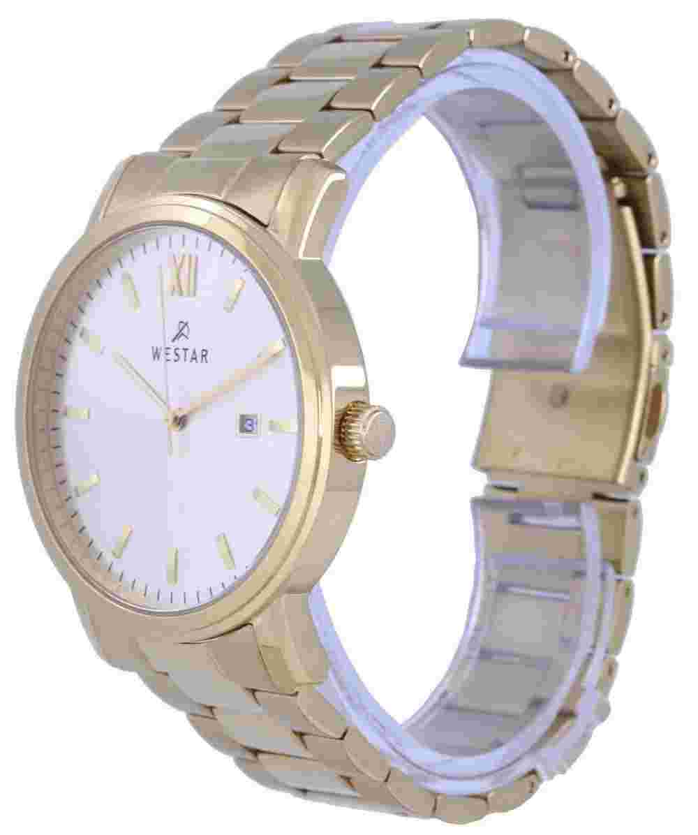 Westar 50245GPN102 Silver Dial Gold Tone Stainless Steel Analog 50M Men's Watch