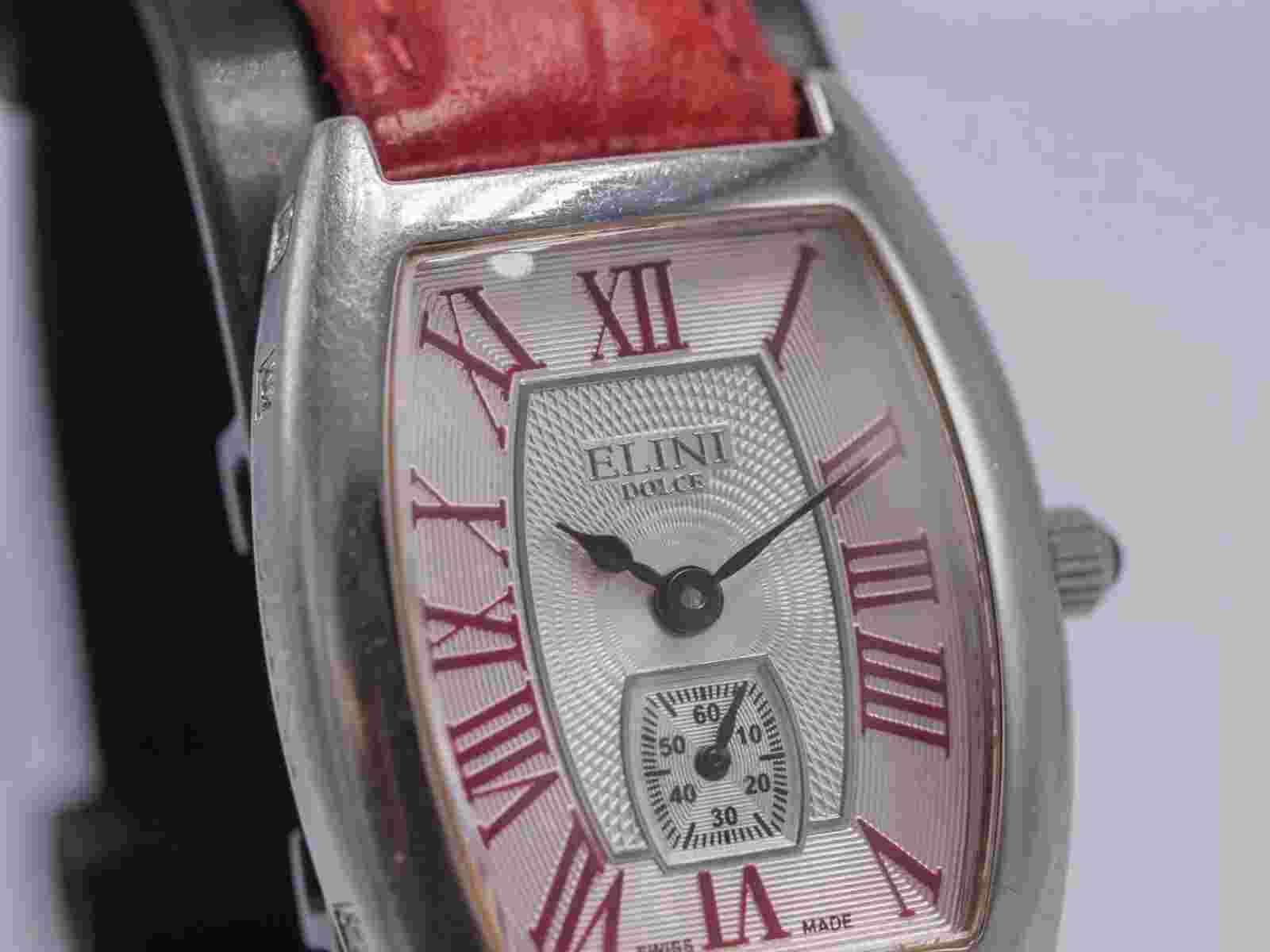 Elini Dolce Diamond Women's 25mm Quartz SS Red Watch WR22348C