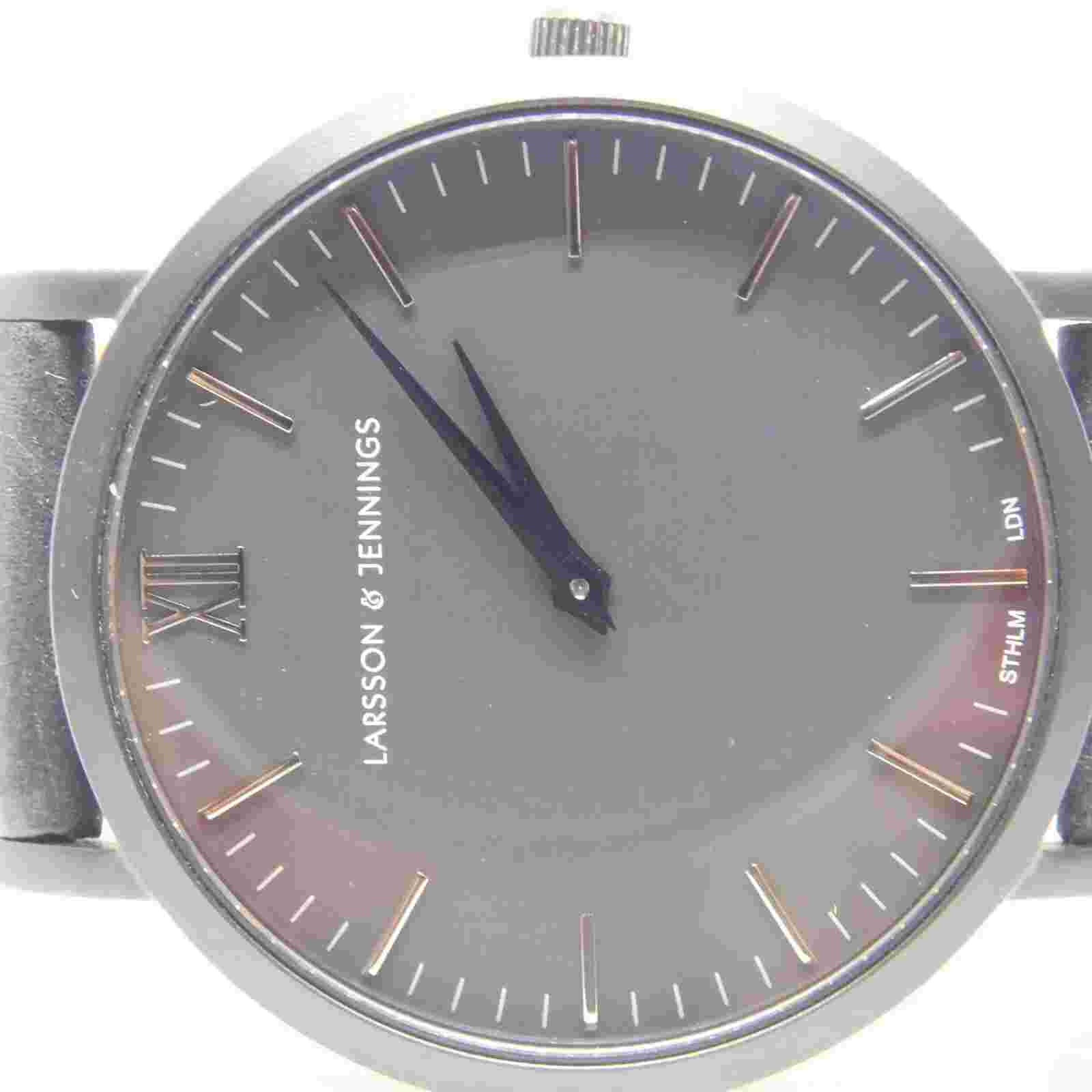 LARSSON & JENNINGS Swiss Made Genuine Leather Quartz Men's Watch New Battery