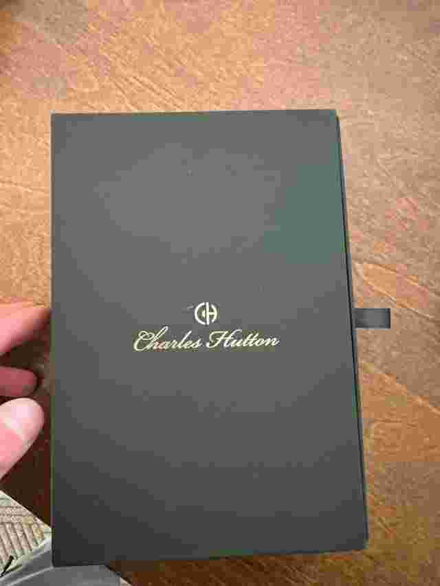 Charles Hutton Newport Pagnell Blue Gray Sunray VH64 Quartz Day Date 42 mm w SS