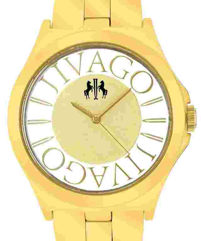 JIVAGO JV8414 FUN COLLECTION ROUND GOLDTONE ST/STEEL BRACELET WOMEN'S WATCH. NEW