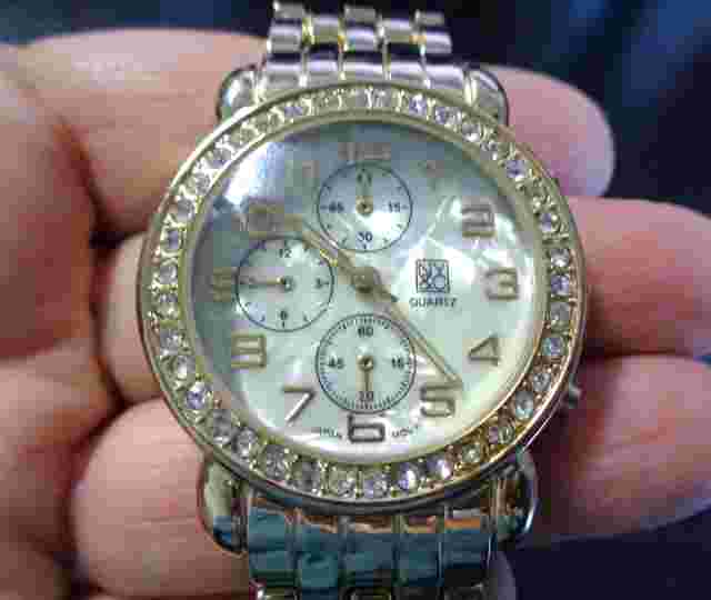 NY&C, Gold Tone, Rhinestones, MOP Dial, Women Watch.
