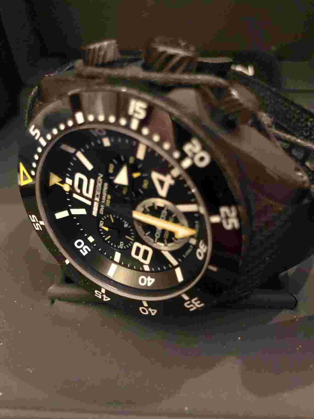 Momo Design Dive Master Chronograph Quartz MD278-BK-21BLACK SWISS RONDA 5030