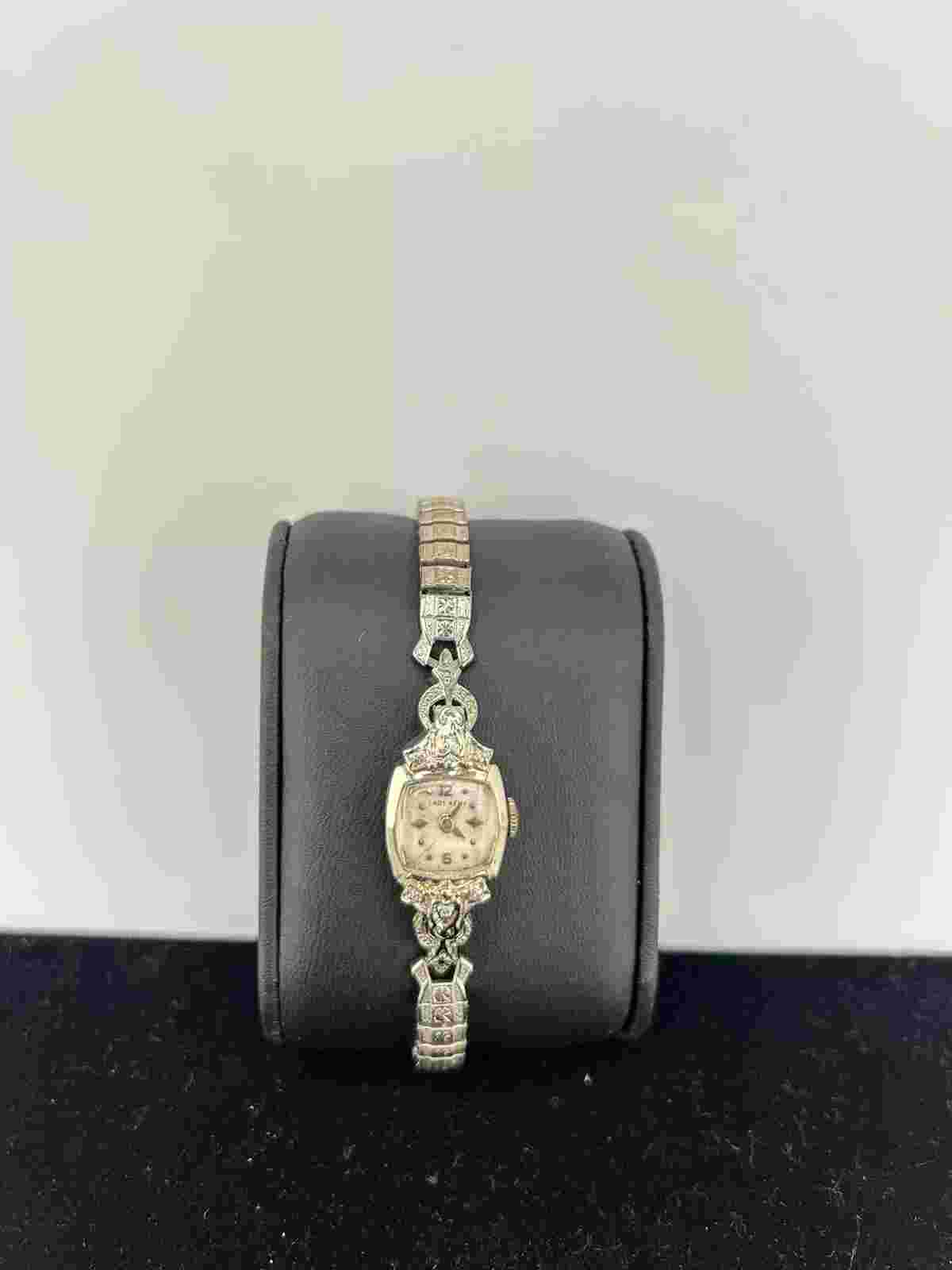 LADY KENT 1940'S RARE VINTAGE SOLID 14K WHITE GOLD LADIES WATCH #15