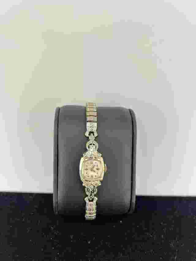 LADY KENT 1940'S RARE VINTAGE SOLID 14K WHITE GOLD LADIES WATCH #15