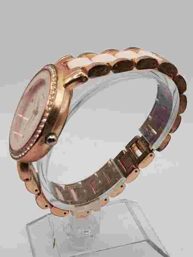 Catherine Malandrino Ladies Quartz Watch 36mm Round Gold Tone Metal/Plastic Band