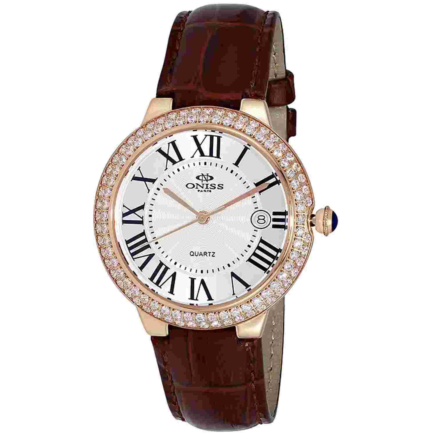 Oniss Women's Glam  White Dial Watch - ON3322-LRGWT