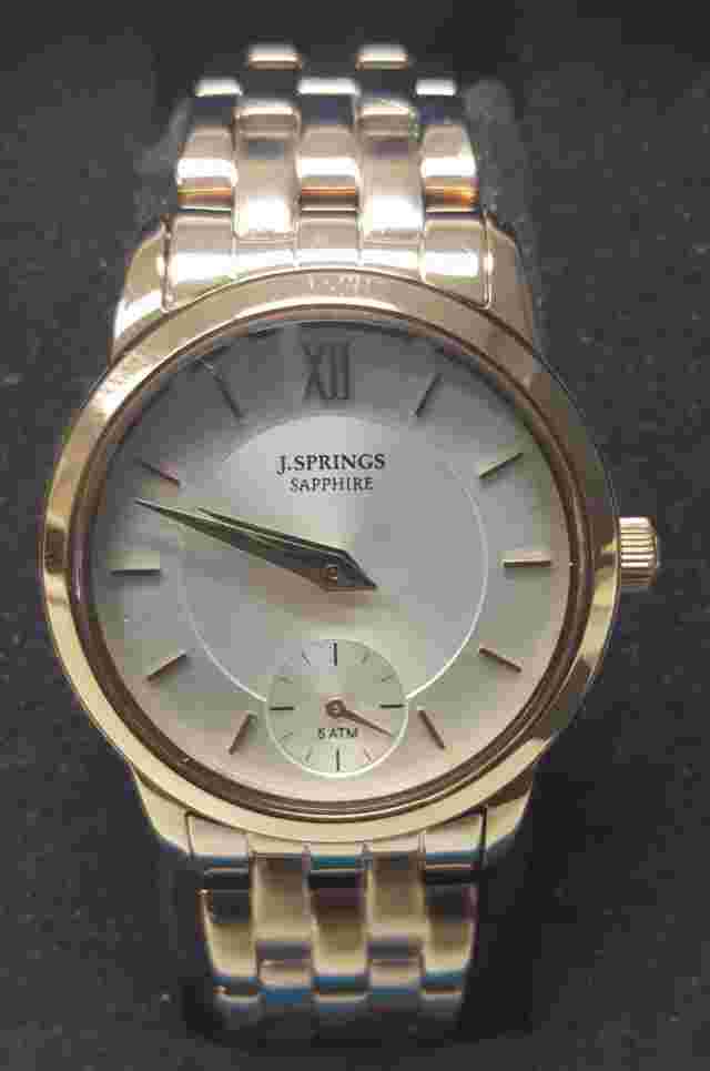 J.SPRINGS SAPPHIRE LADIES DRESS WATCH BLD019 ROSE GOLD IP