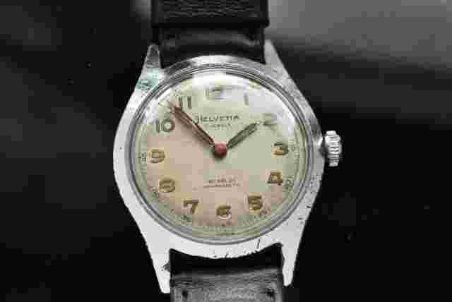 Military Pilot Aviator Wrist  Watch HELVETIA  WW2 period