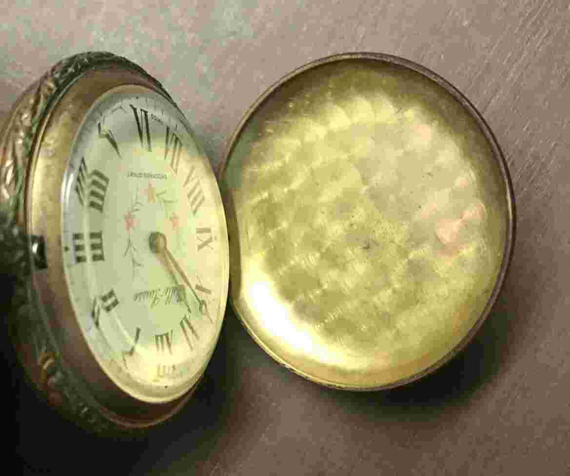 Vintage Bell Suisse Hunter Pocket Watch Hunting Motif