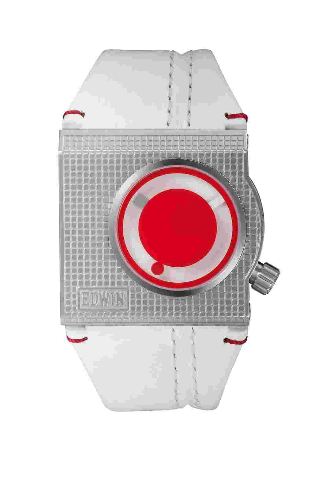 Edwin Checkered Men's 3 Hand Watch Stainless Steel Case With Genunine Leather