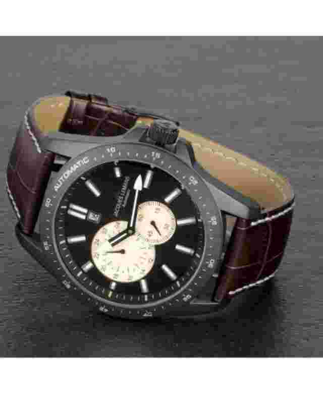 JACQUES LEMANS Men Analog Automatic Casual Watch Classic Dress Sand Dial Waterpr
