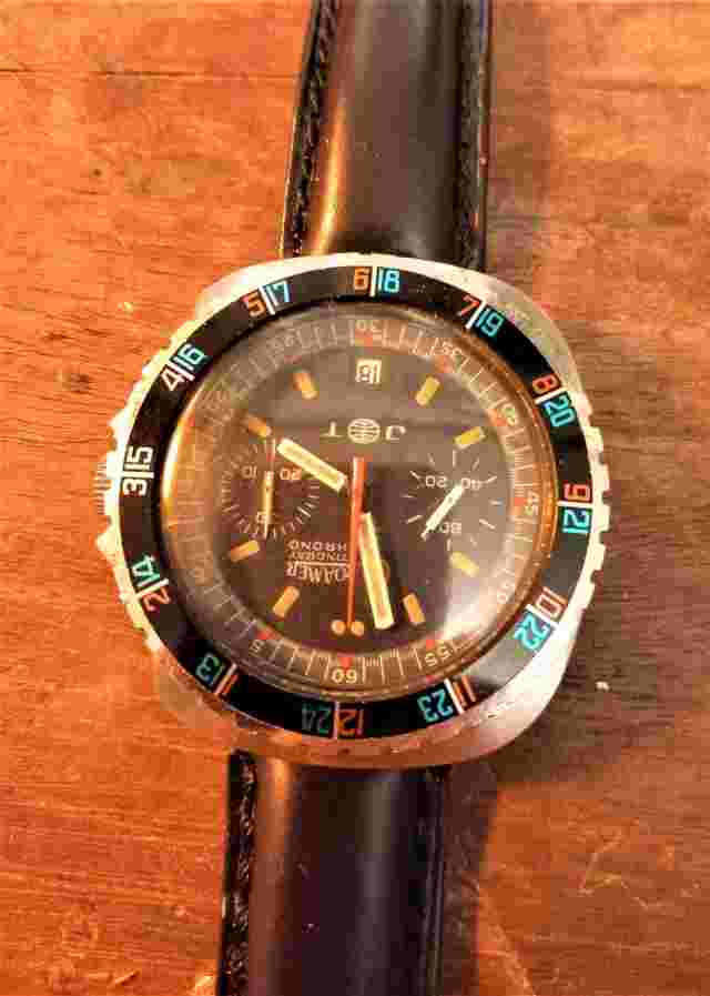 Vintage Diver RARE ROAMER STINGRAY CHRONO JOT, Chronograph, Bezel 1-12 written i