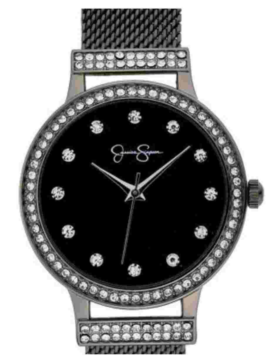 Jessica Simpson Gunmetal Adjustable Mesh Watch