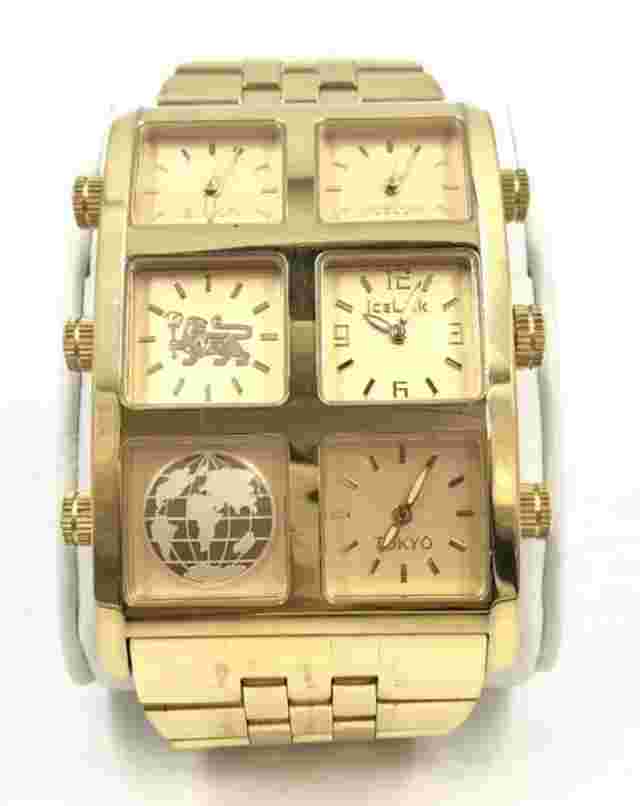 IceLink GENERATION BIG CASE GZB-YYY Quartz Used Watch Gold SS Water Resistant