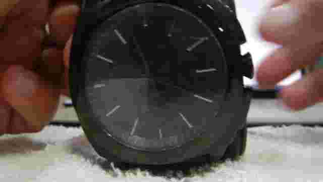 RARE! KARAL LAGERFELD KEEPER WATCH KL-1606 RETRO CUFF LEATHER ZIPPER BAND CHRONO