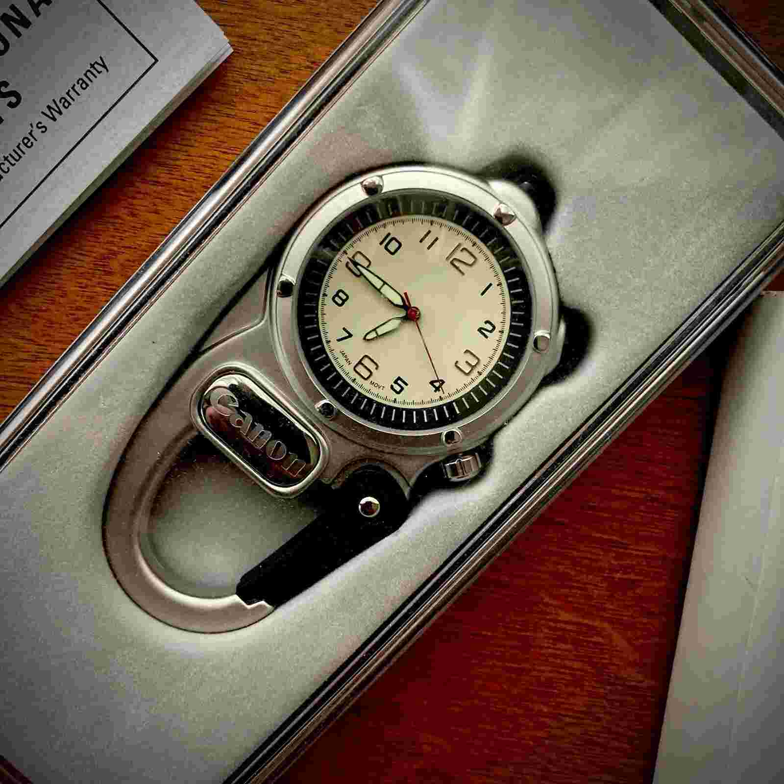 CANON Carabiner Clip On Watch Japan Movement NOS *Needs New Battery*