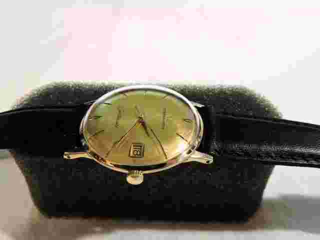 Vintage Eterna-Matic Centenaire Automatic Quick Set Thick 80 Micron GOLD Plaque!
