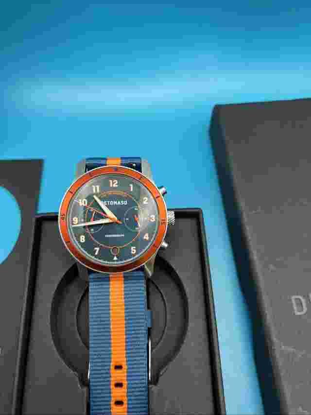 NEW Detomaso Venture Chronograph D11-03 Orange Blue Limited Mens Wrist Watch