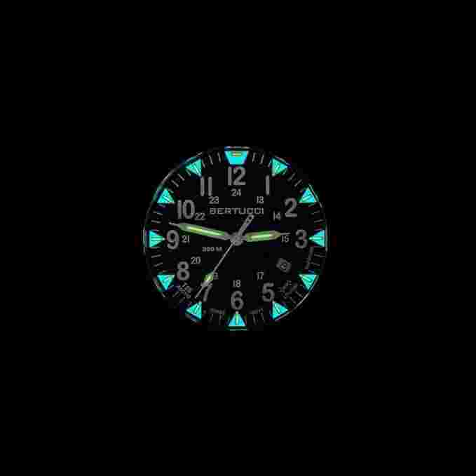 Bertucci Men Black Dial Beige Nylon Band Quartz Watch - 13553