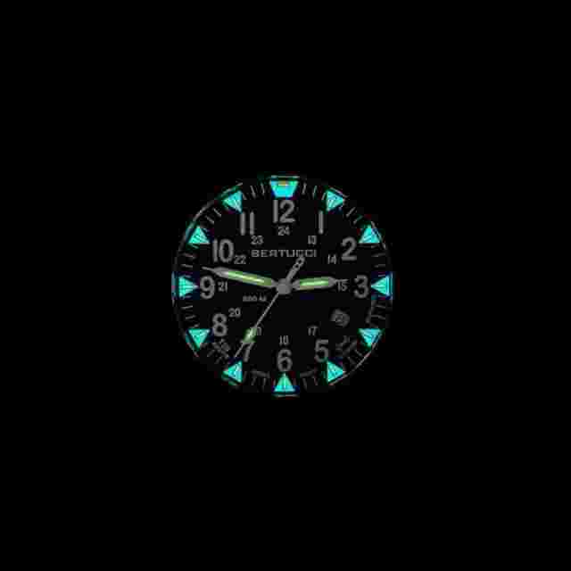Bertucci Men Black Dial Beige Nylon Band Quartz Watch - 13553