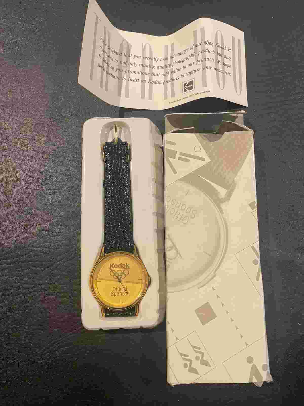 Kodak Watch Official Sponsor 1992 Olympics Gold Face NIB
