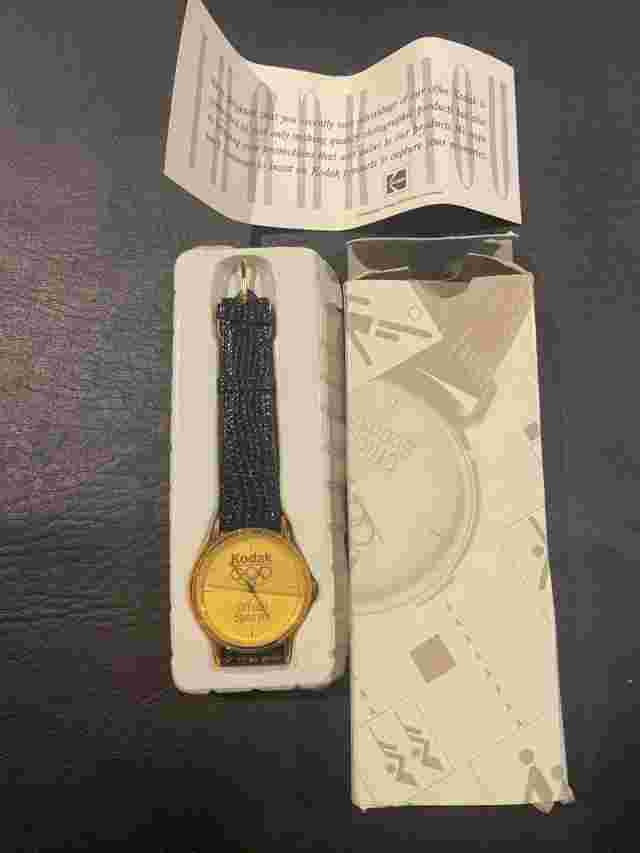 Kodak Watch Official Sponsor 1992 Olympics Gold Face NIB