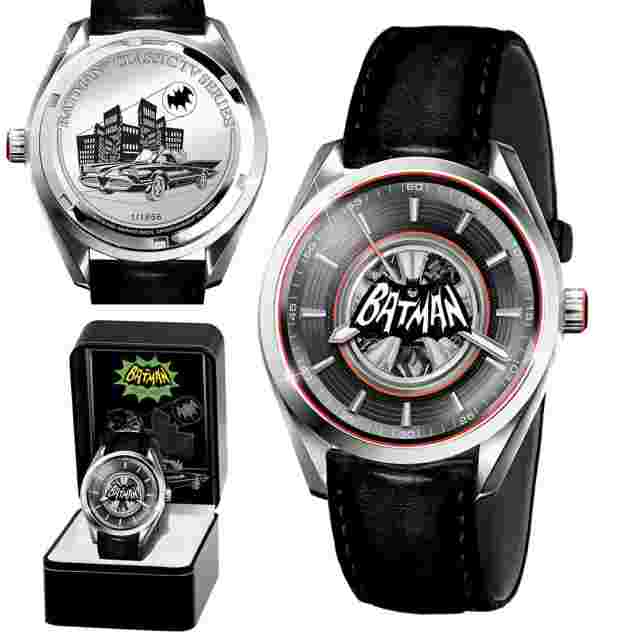 BATMAN Stainless Steel Men's Watch With Black Leather Strap by Bradford Exchange