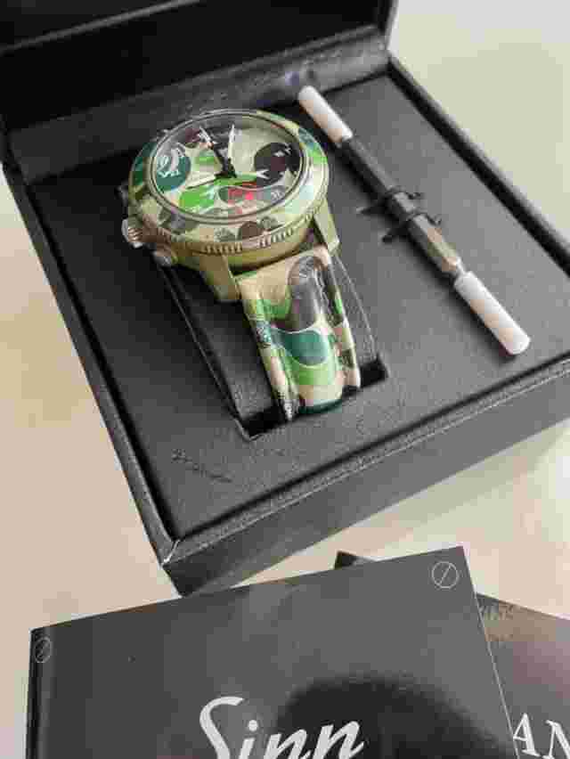 Sinn 503 Bape EZM-1 Camouflage Lemania 5100 Chronograph Men's Watch Limited