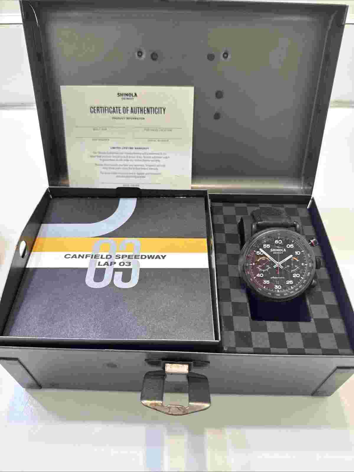 Shinola Canfield Lap 03 Limited Edition Wrist watch 002/250 w Box & Papers