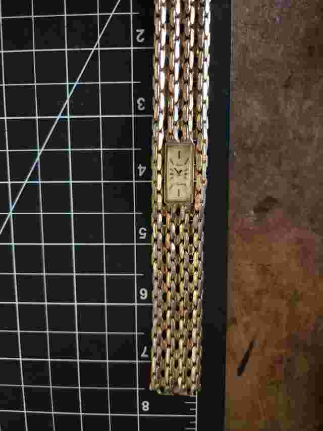 pedre gold filled or plated mesh watch ladies rectangle tank mesh