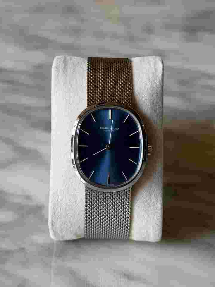Favre-Leuba Navy Blue Dial Ellipse 1970s Manual Wind Mechanical Serviced