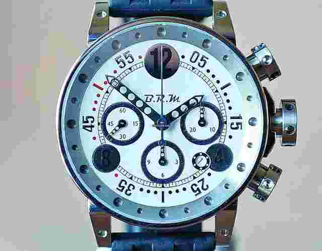 B.R.M V12-44
                           
                                 Automatic Date Chronograph White & Silver 44MM