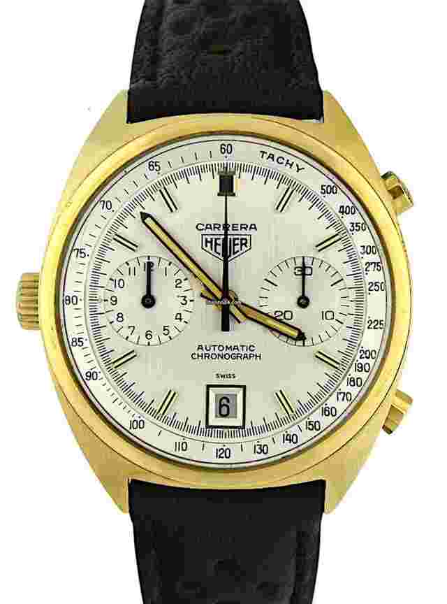 Heuer
                           
                                 Carrera Vintage 1158S - 18k gold RARE warranty