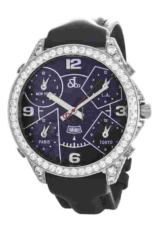 Jacob & Co. Five Time Zone
MENS 47MM 9.00CT REAL DIAMOND CASE CUSTOM SET BLACK FACE 5 TIME ZONES