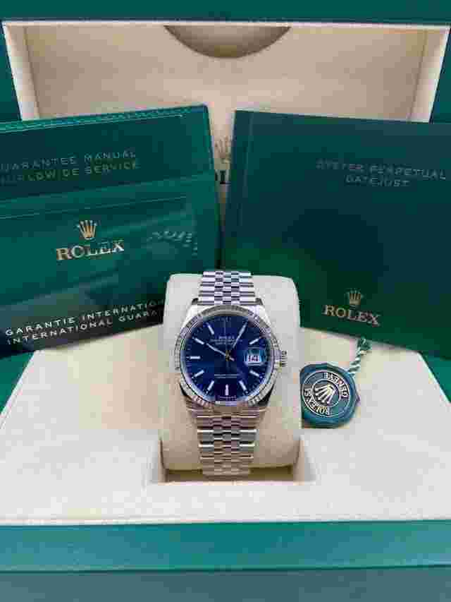 Rolex Datejust 36
                           
                                 36mm Blue Dial Fluted Bezel Jubilee 126234 Unworn 2024