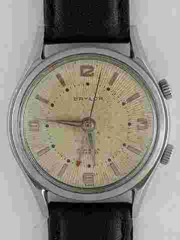 Heuer Baylor S/S Alarm Screw-Down Back Vintage Swiss Made