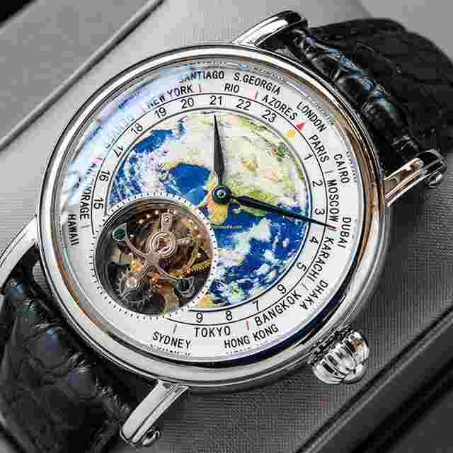 Sea-Gull
                           
                                 Sugess Enamel Earth Seagull ST8000 Tourbillon Movement Mens Watch SUEARTH