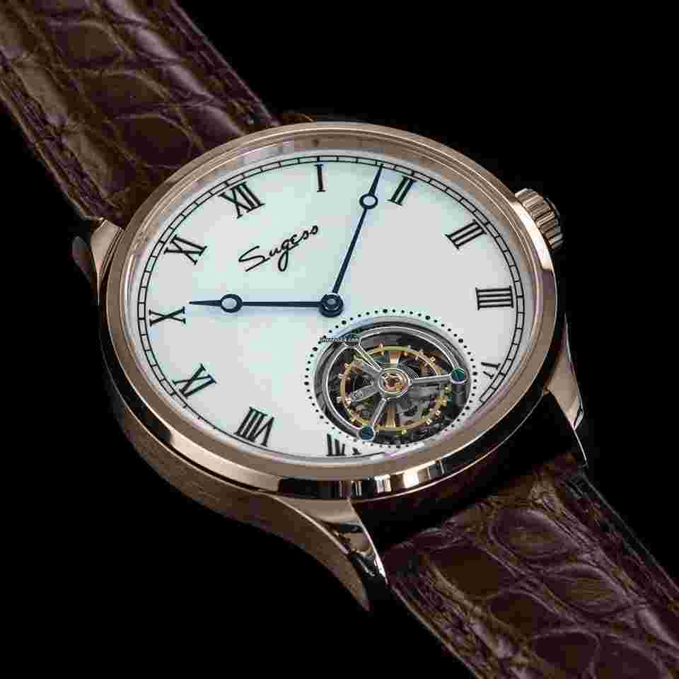 Sea-Gull
                           
                                 Sugess Tourbillon Master Enamel Dial Seagull ST8230 Tourbillon Movement Watch SU8230RGW
