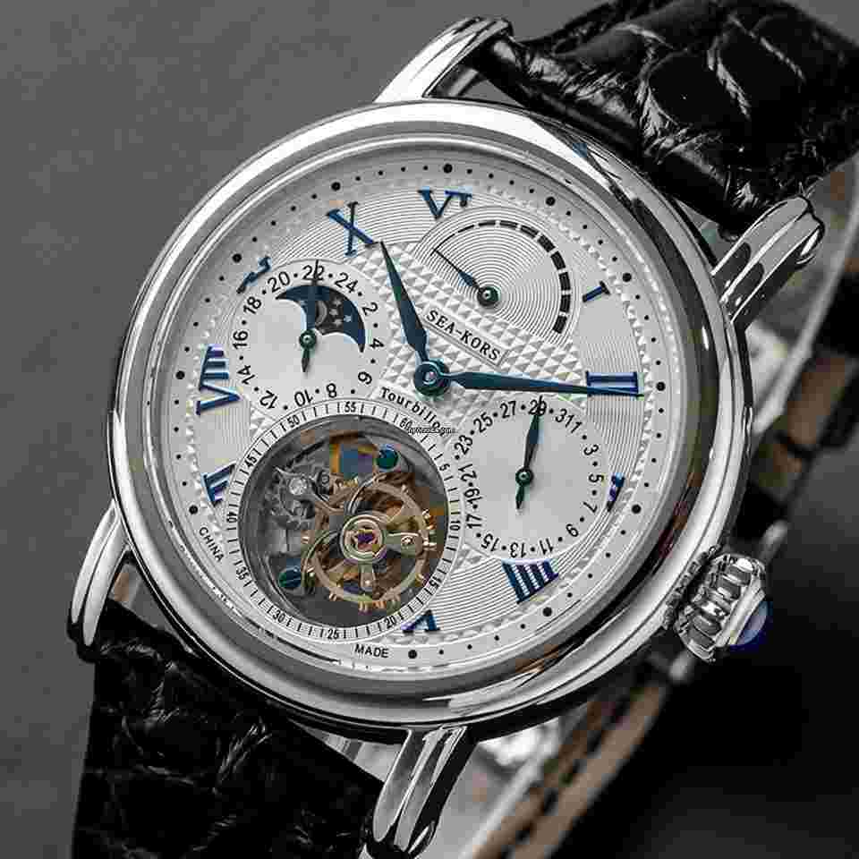 Sea-Gull
                           
                                 Sugess Seakors Tourbillon Seagull ST8007 Movement Mens Watch SE8007SW