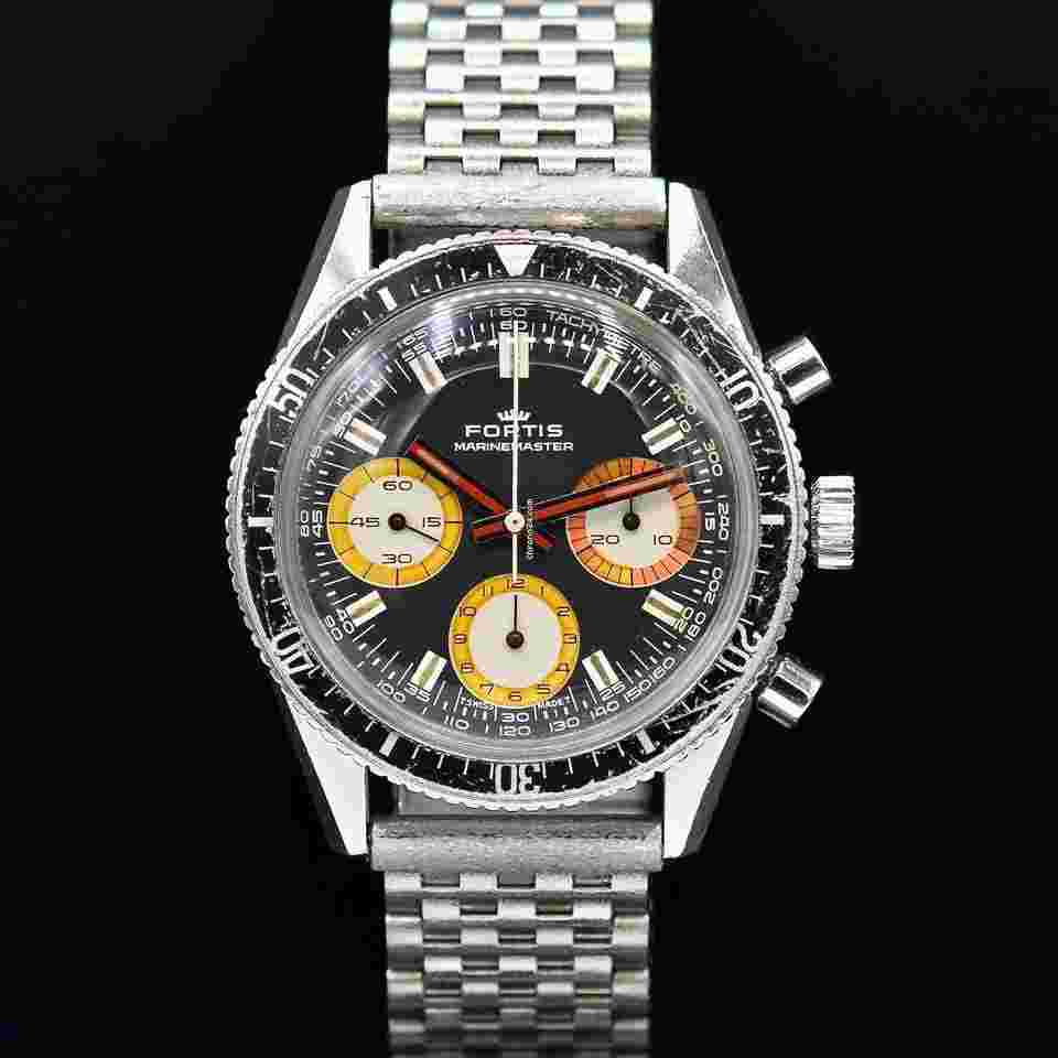 Fortis
                           
                                 VINTAGE RARE Rare Condition Fortis Marinemaster 1970 Ref 8001 Valjoux 72 Watch
